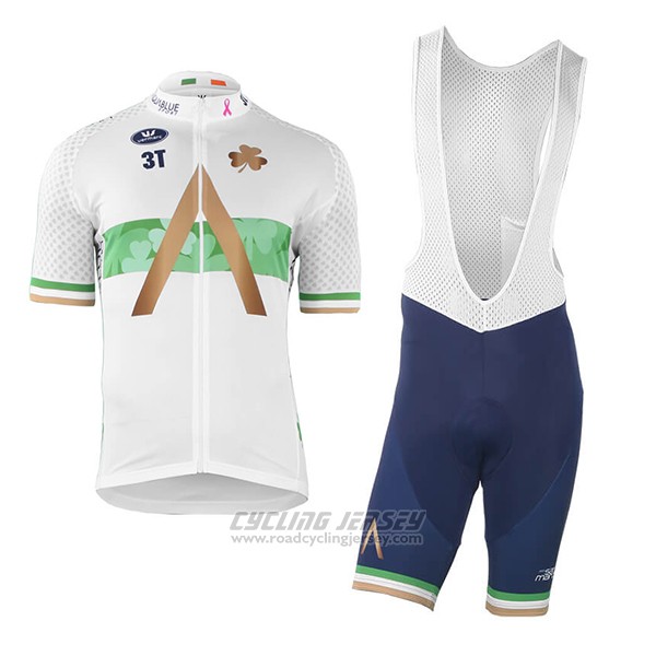 2018 2019 Cycling Jersey Aqua Blue Sport Champion Ireland Short Sleeve and Bib Short